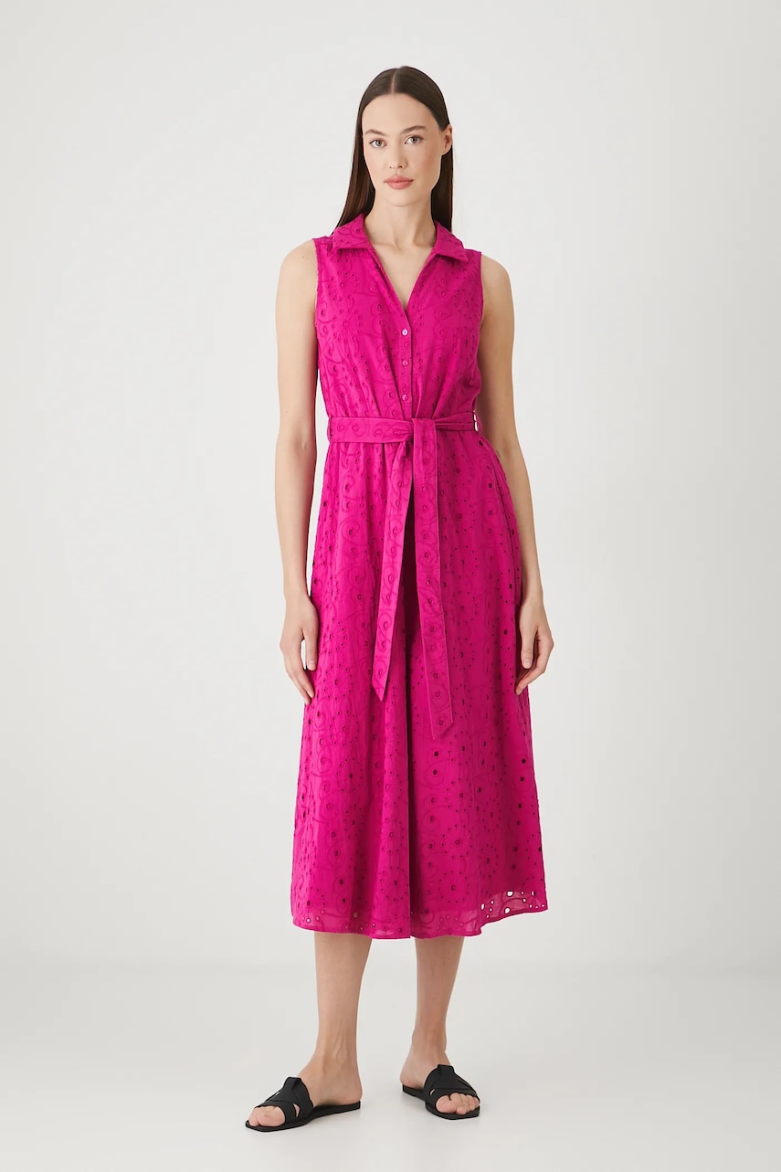 Medicine rochie din bumbac culoarea violet