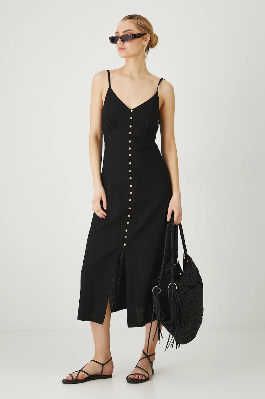 Medicine rochie din in culoarea negru