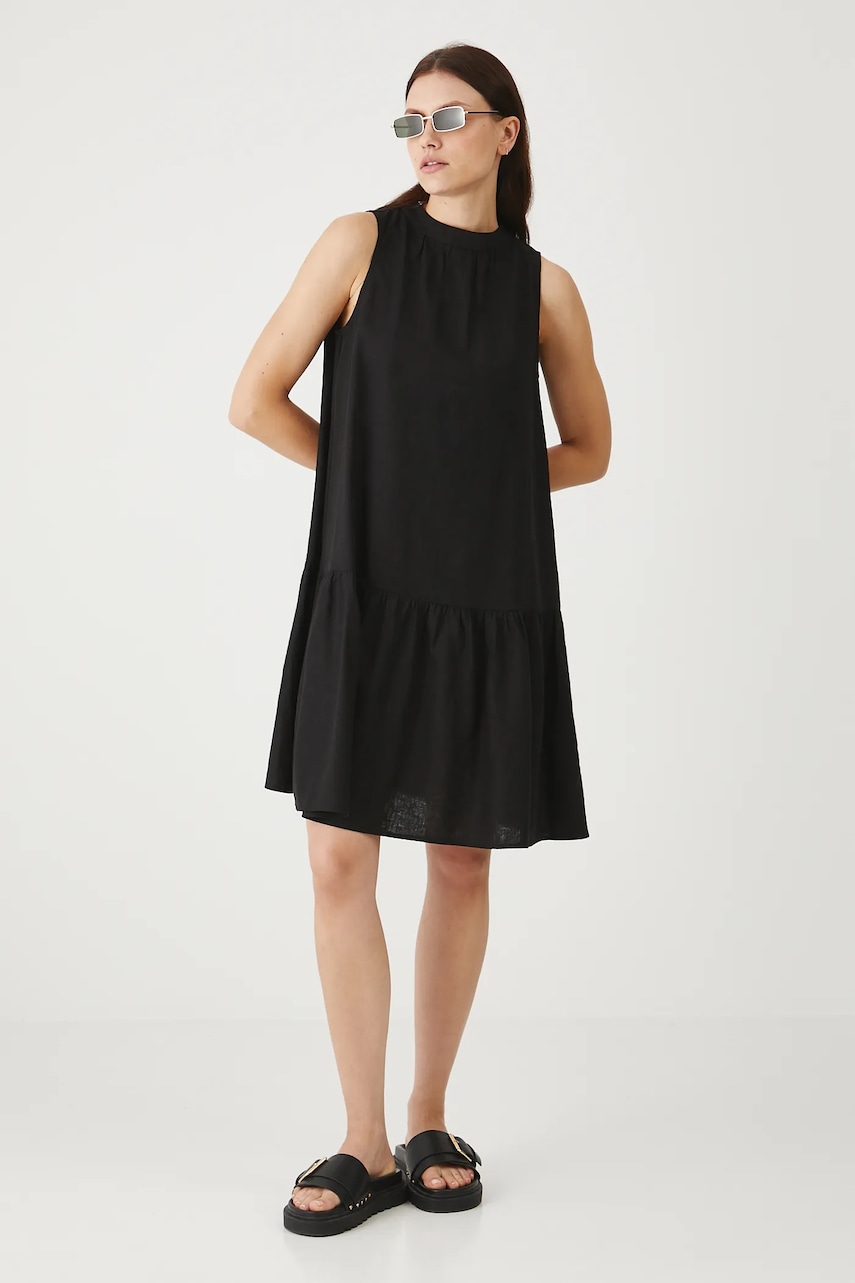 Medicine rochie din in culoarea negru