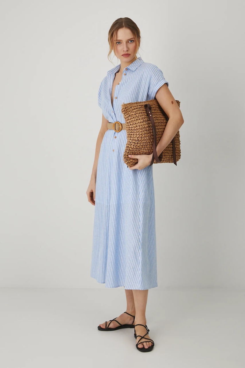 Medicine rochie din in midi