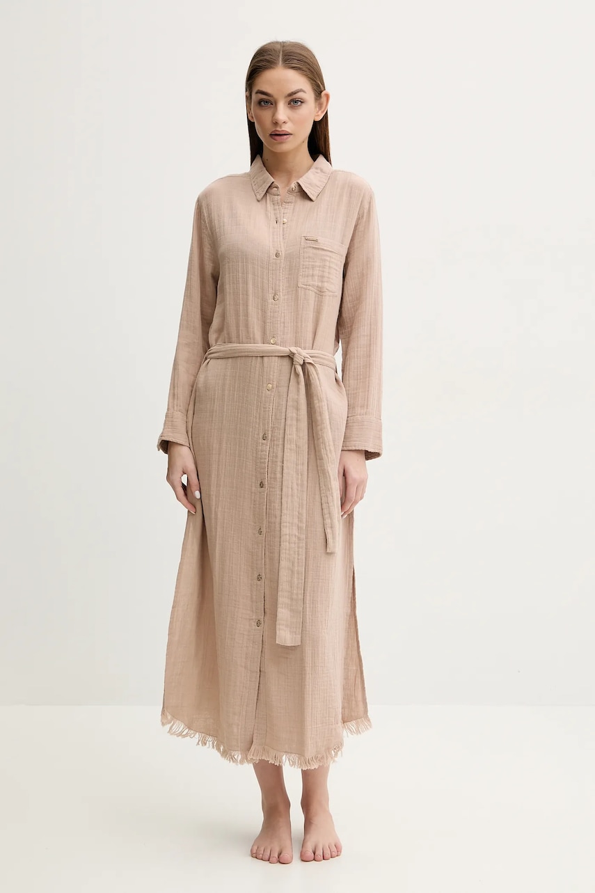 Melissa Odabash rochie din bumbac culoarea maro