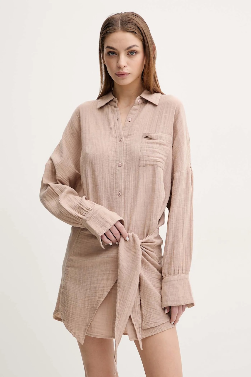 Melissa Odabash rochie din bumbac culoarea maro