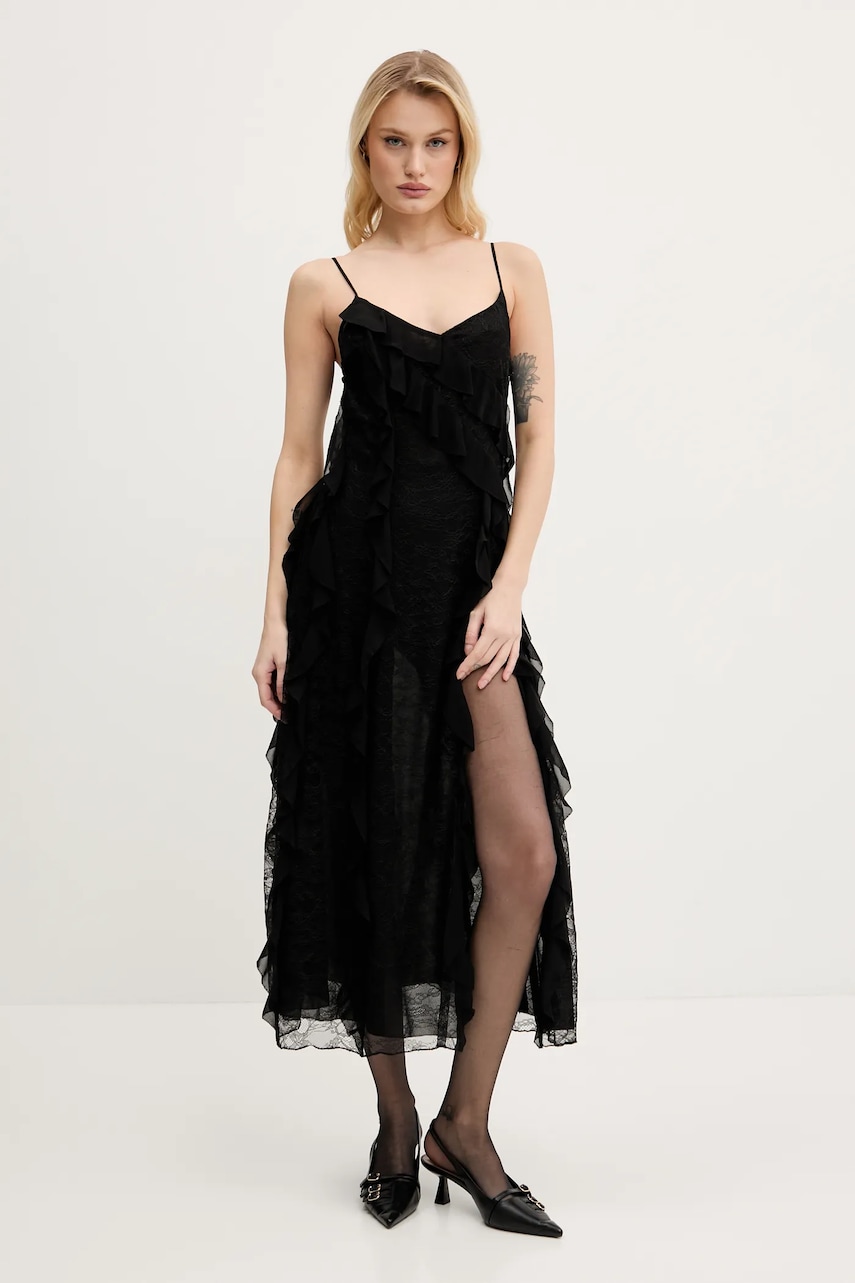 Miss Sixty rochie din amestec de matase culoarea negru