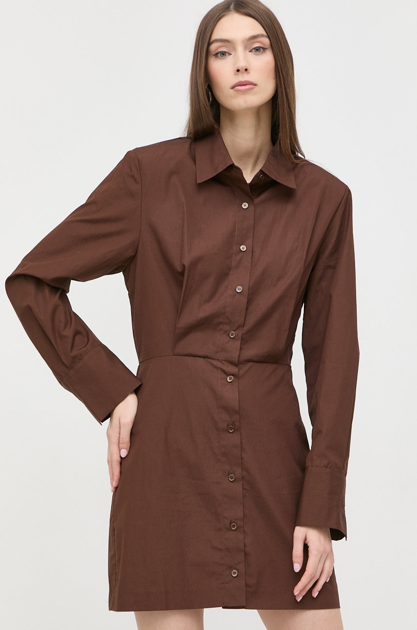 Miss Sixty rochie din bumbac culoarea maro