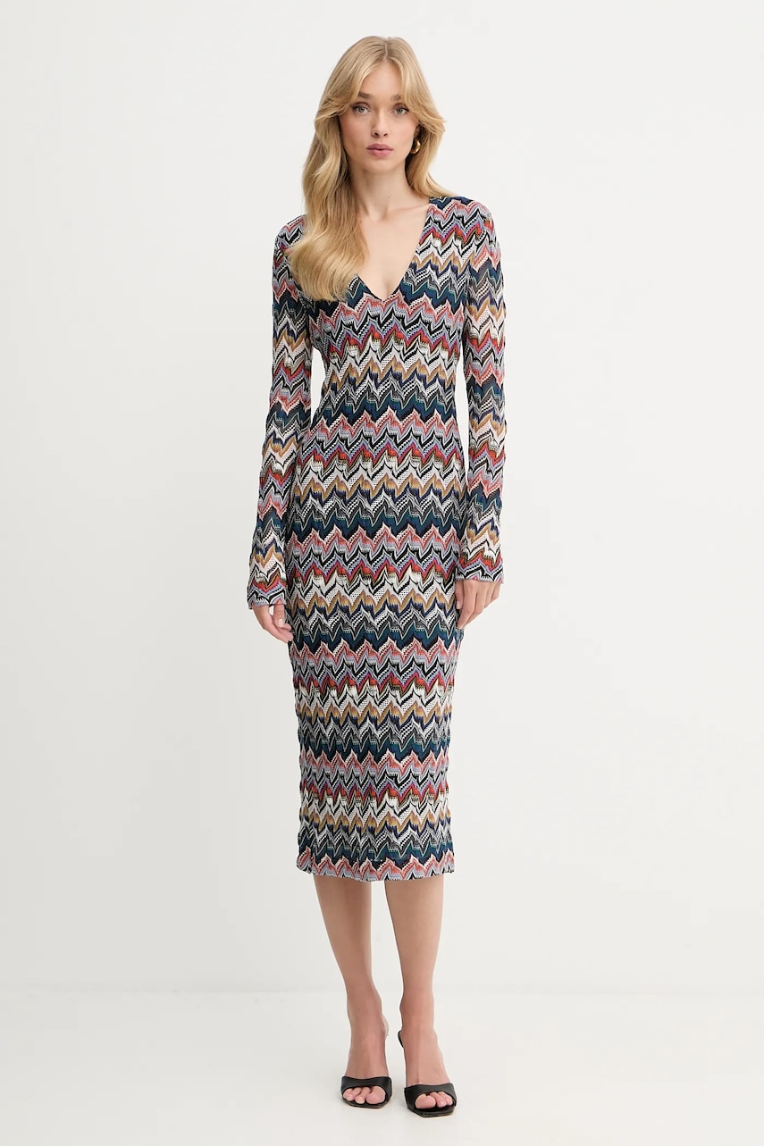 Missoni rochie din lână culoarea bleumarin