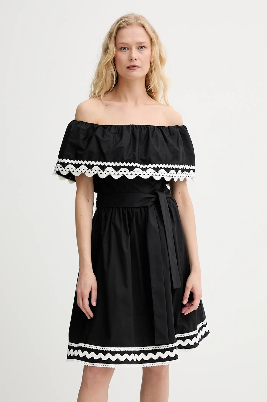 Morgan rochie din bumbac culoarea negru