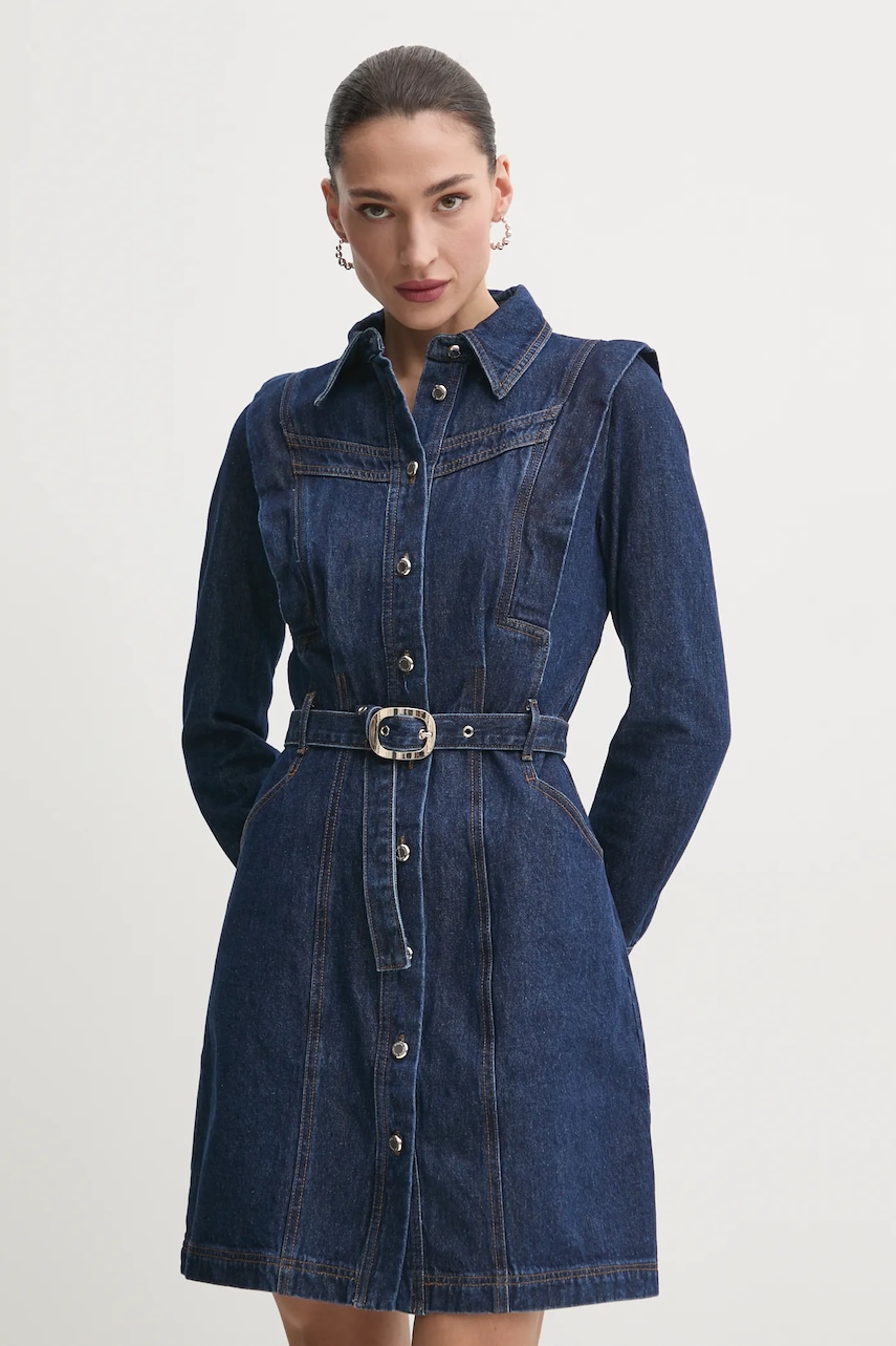 Morgan rochie din denim RICOLI culoarea bleumarin