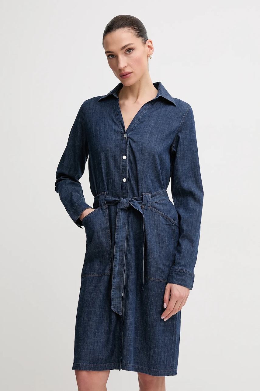 Mos Mosh rochie din denim culoarea bleumarin