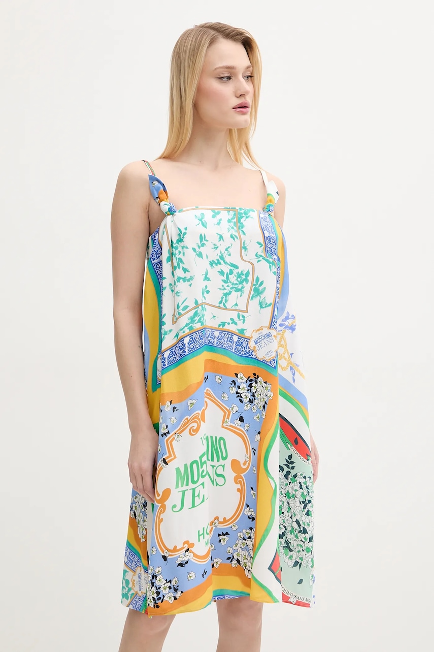 Moschino Jeans rochie culoarea alb