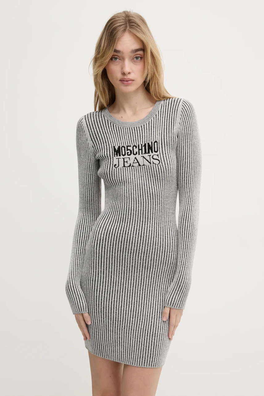 Moschino Jeans rochie culoarea gri