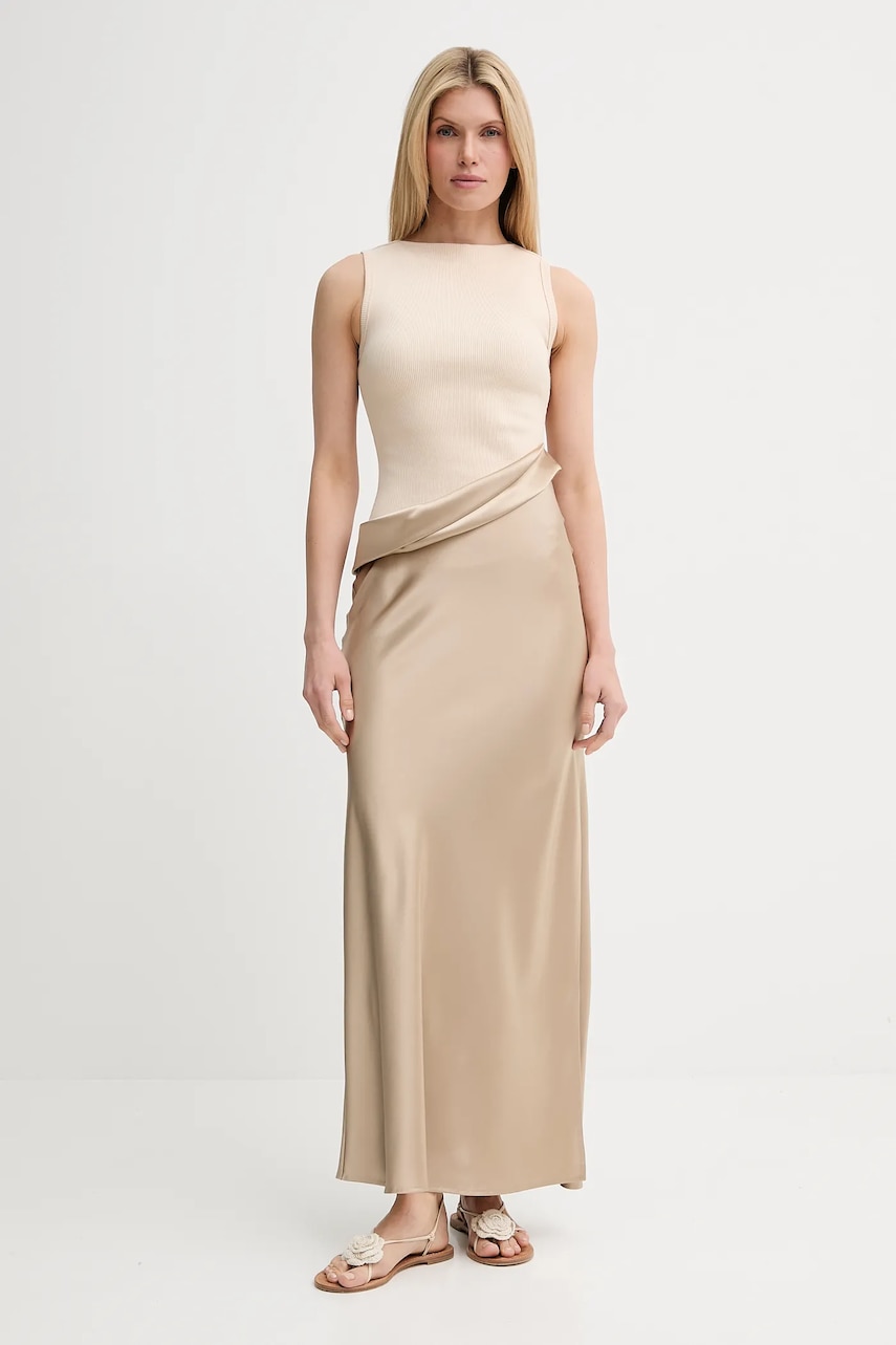 Nanushka rochie COBEE culoarea bej