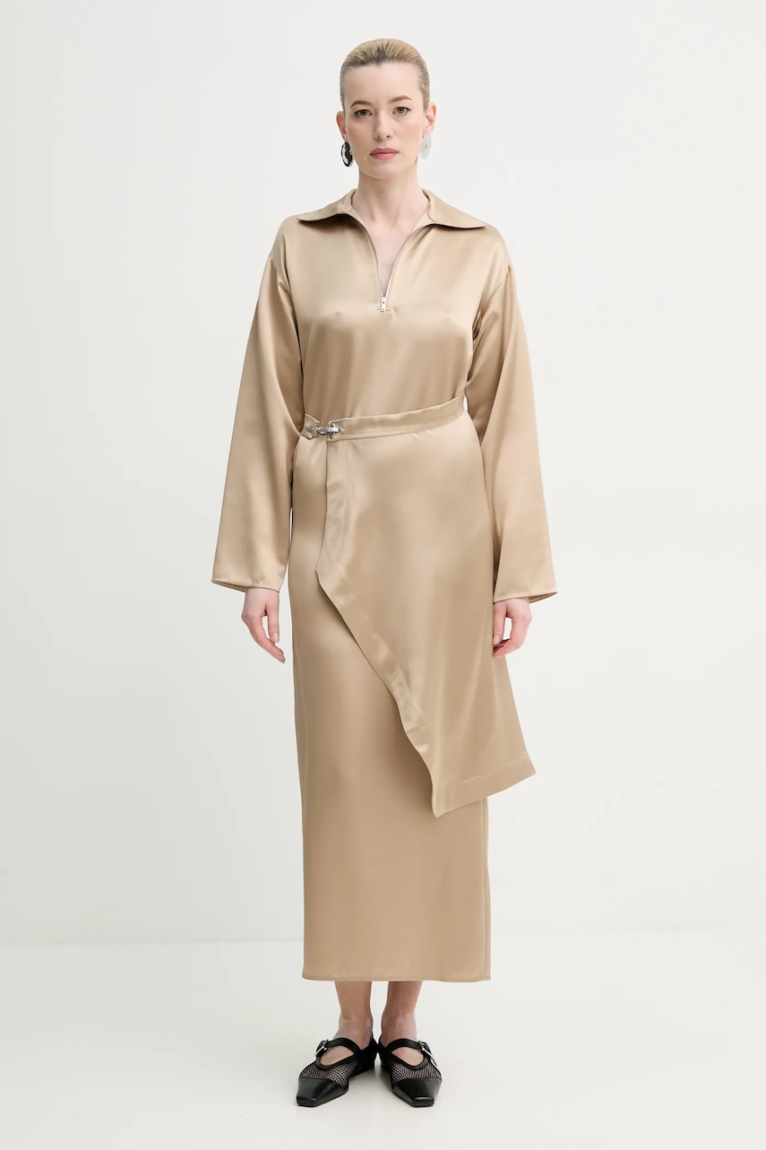 Nanushka rochie COLTER culoarea bej