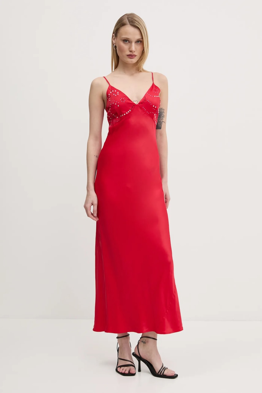 Never Fully Dressed rochie Gem Rhea culoarea rosu