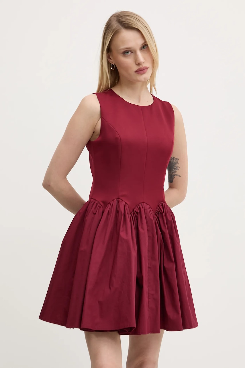 Never Fully Dressed rochie Mini Monika culoarea bordo
