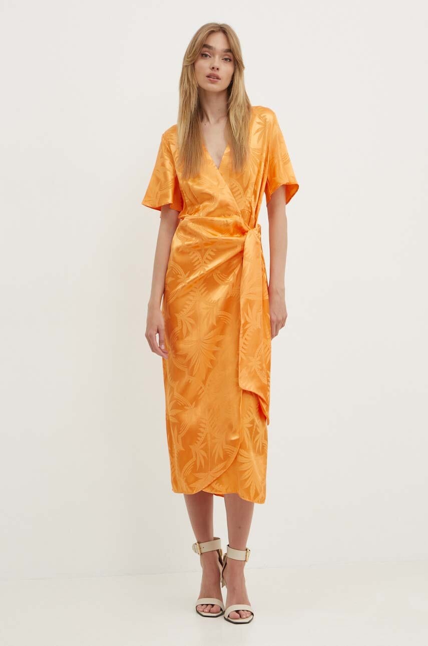 Never Fully Dressed rochie Vienna culoarea portocaliu