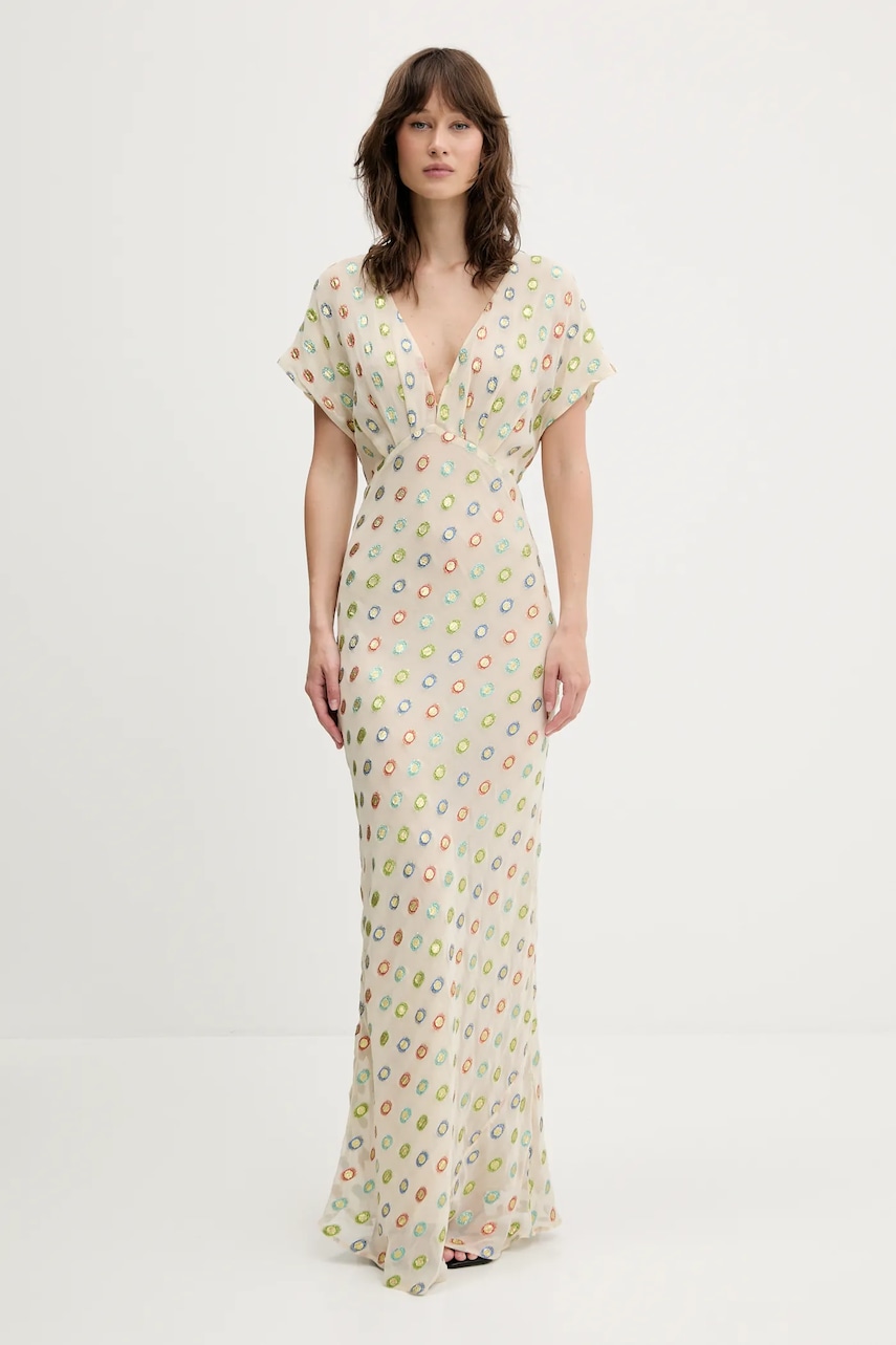 Never Fully Dressed rochie culoarea bej