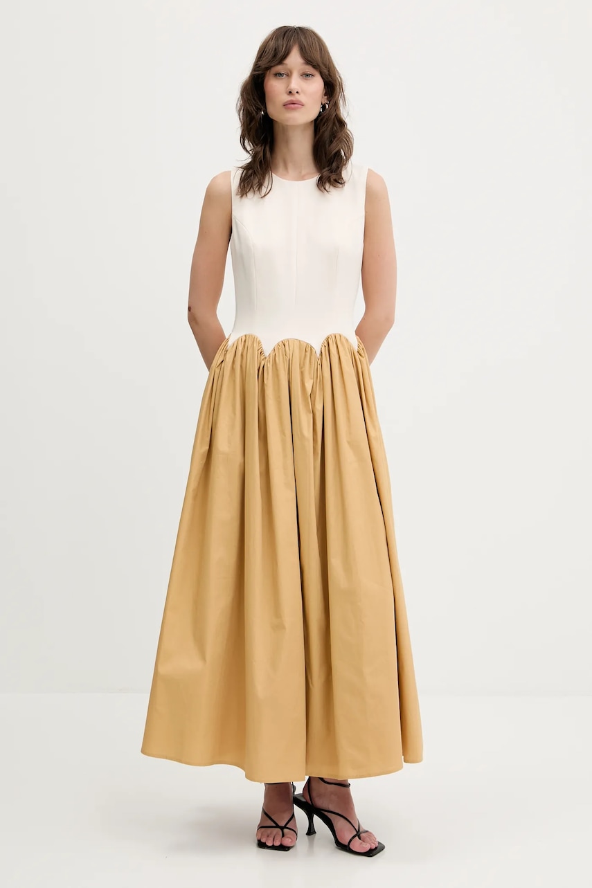 Never Fully Dressed rochie culoarea bej
