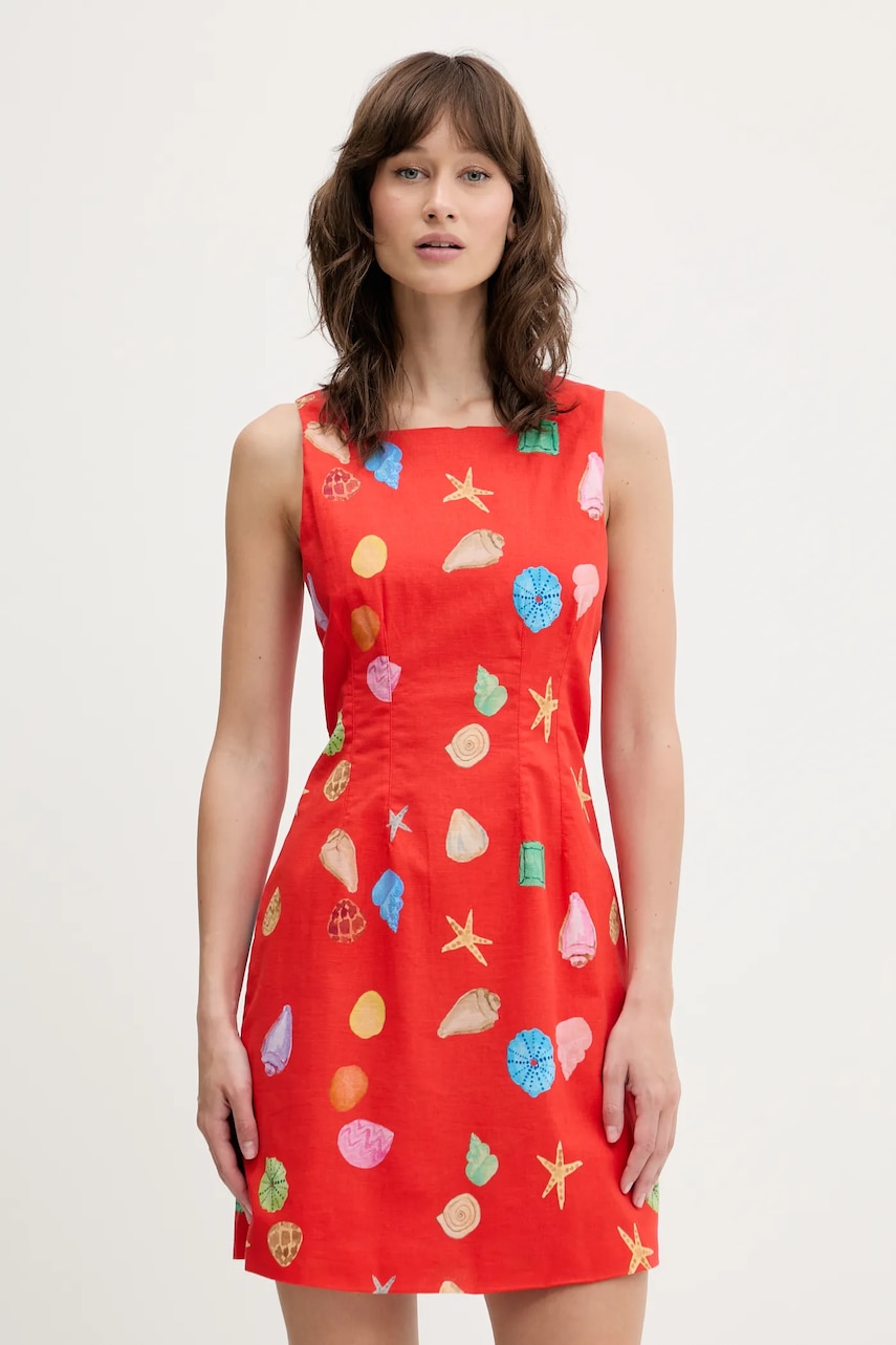 Never Fully Dressed rochie din amestec de in culoarea portocaliu