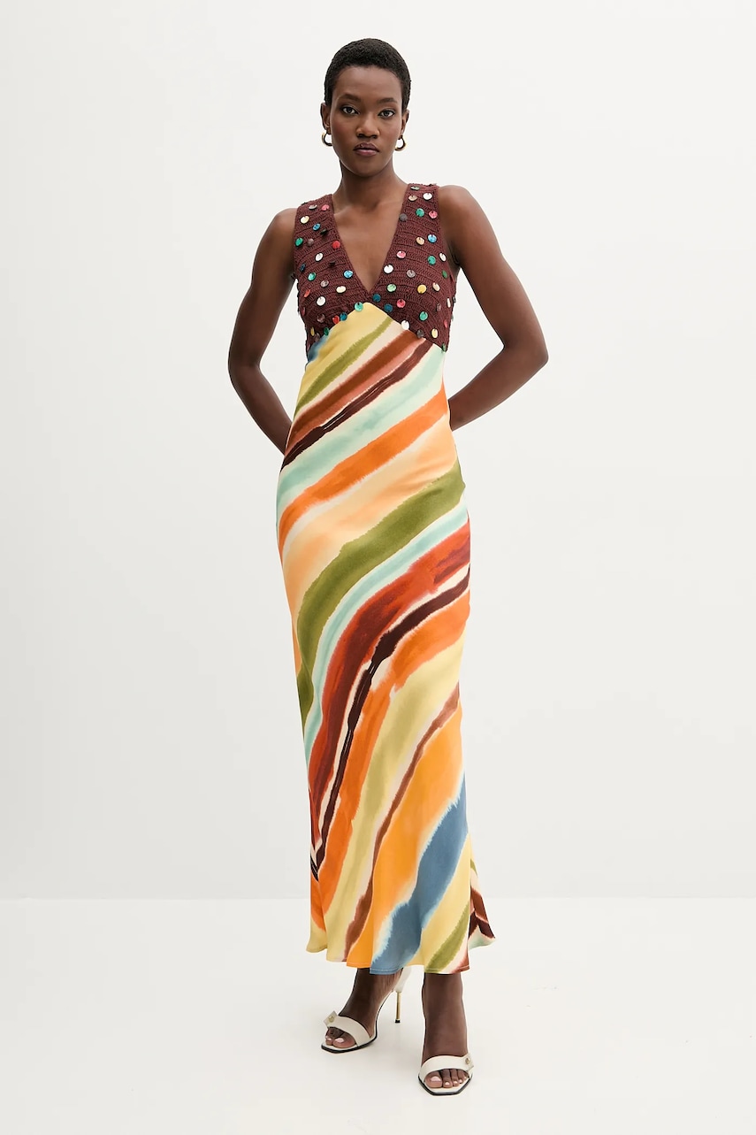 Never Fully Dressed rochie din bumbac culoarea portocaliu