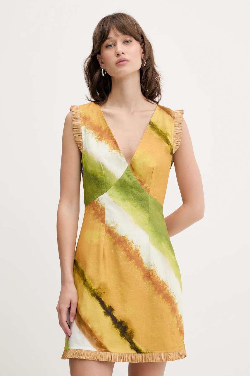 Never Fully Dressed rochie din in culoarea galben