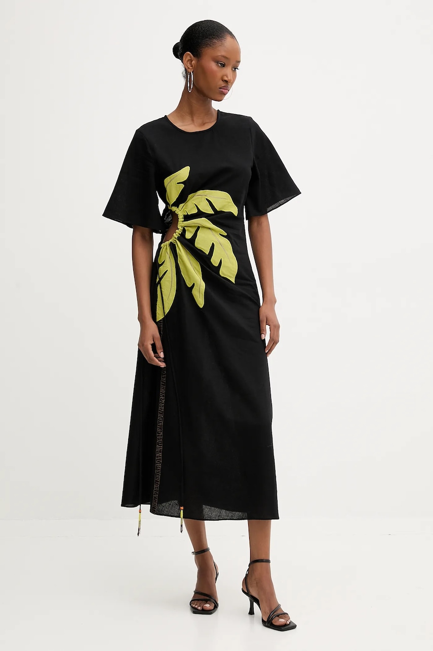Never Fully Dressed rochie din in culoarea negru