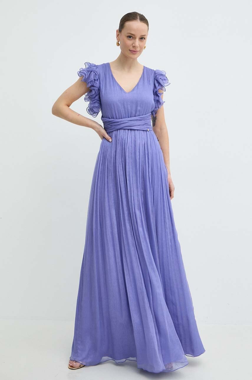 Nissa rochie de mătase culoarea violet