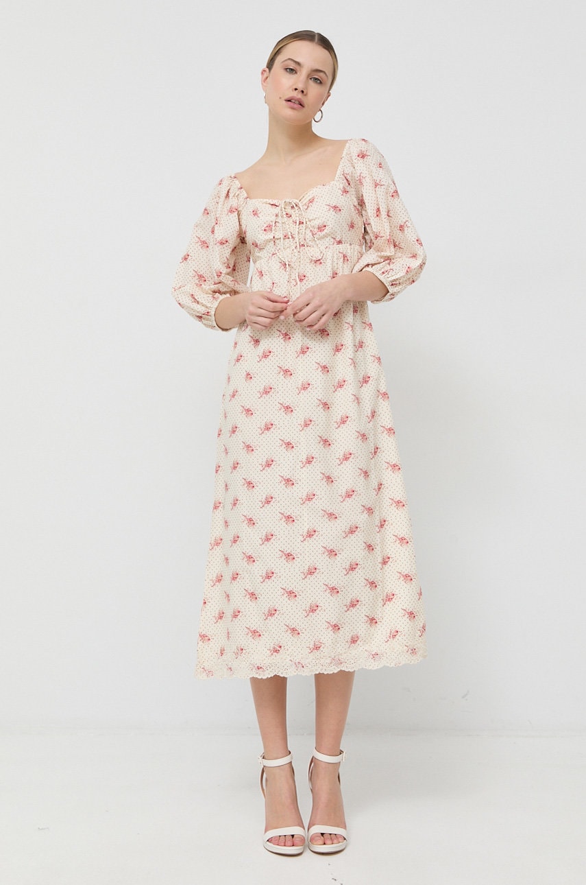 Notes du Nord rochie din bumbac Filippa culoarea bej