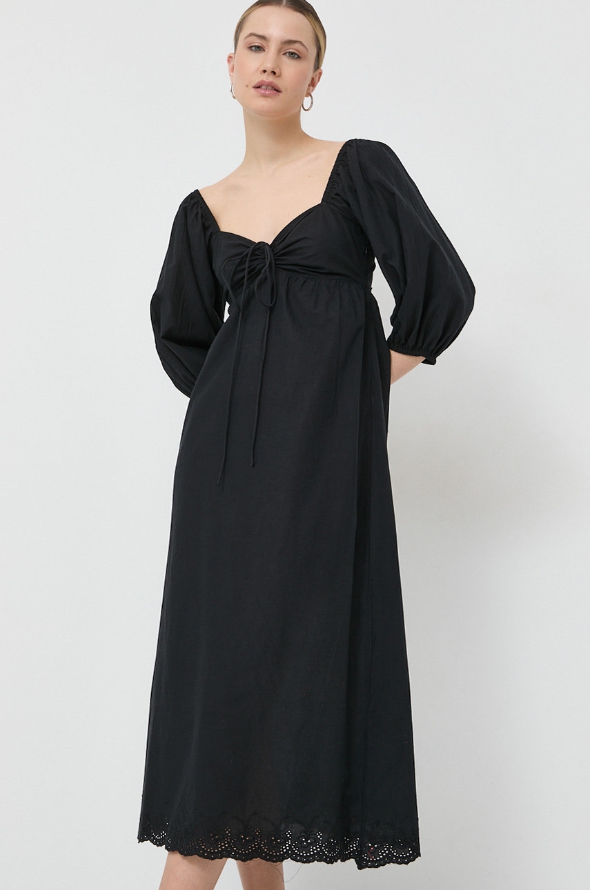 Notes du Nord rochie din bumbac Filippa culoarea negru