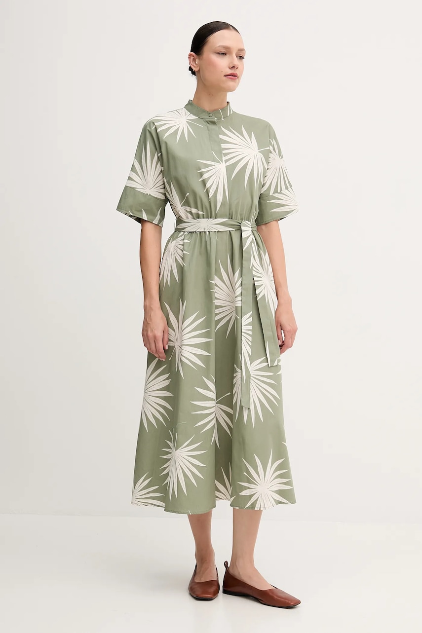 OUI rochie din bumbac culoarea verde