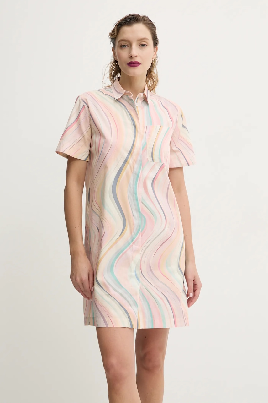 PS Paul Smith rochie din bumbac culoarea bej
