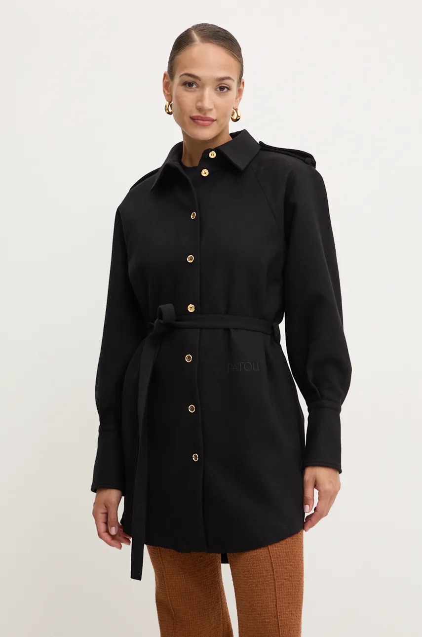 Patou rochie din lana culoarea negru
