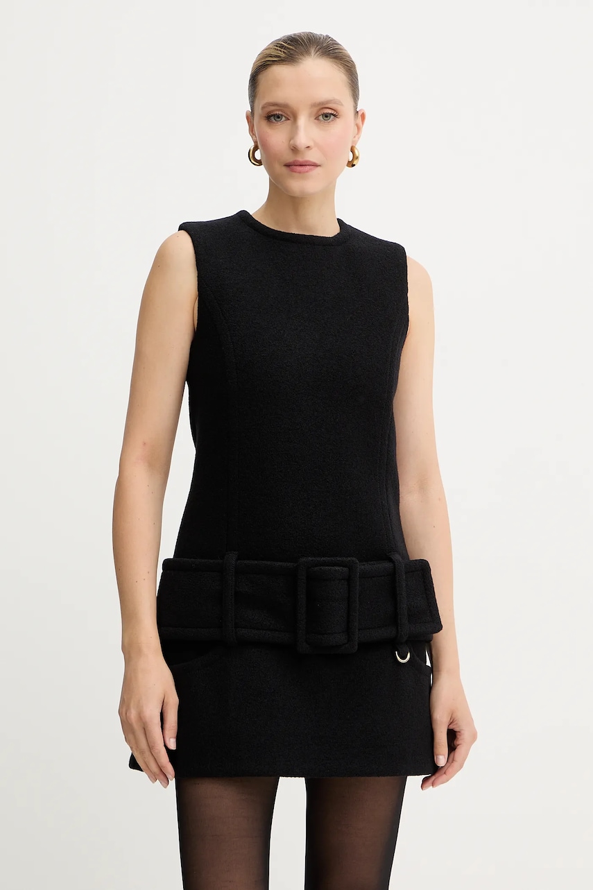Patou rochie din lână culoarea negru