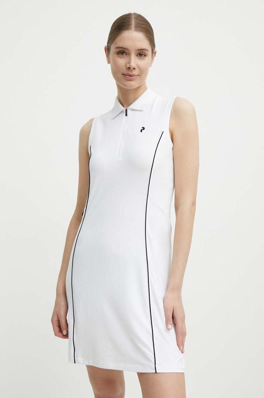 Peak Performance rochie sport Pique culoarea alb