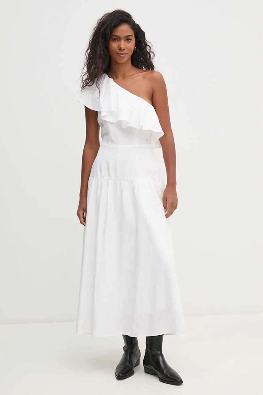 Pedro del Hierro rochie din amestec de in culoarea alb