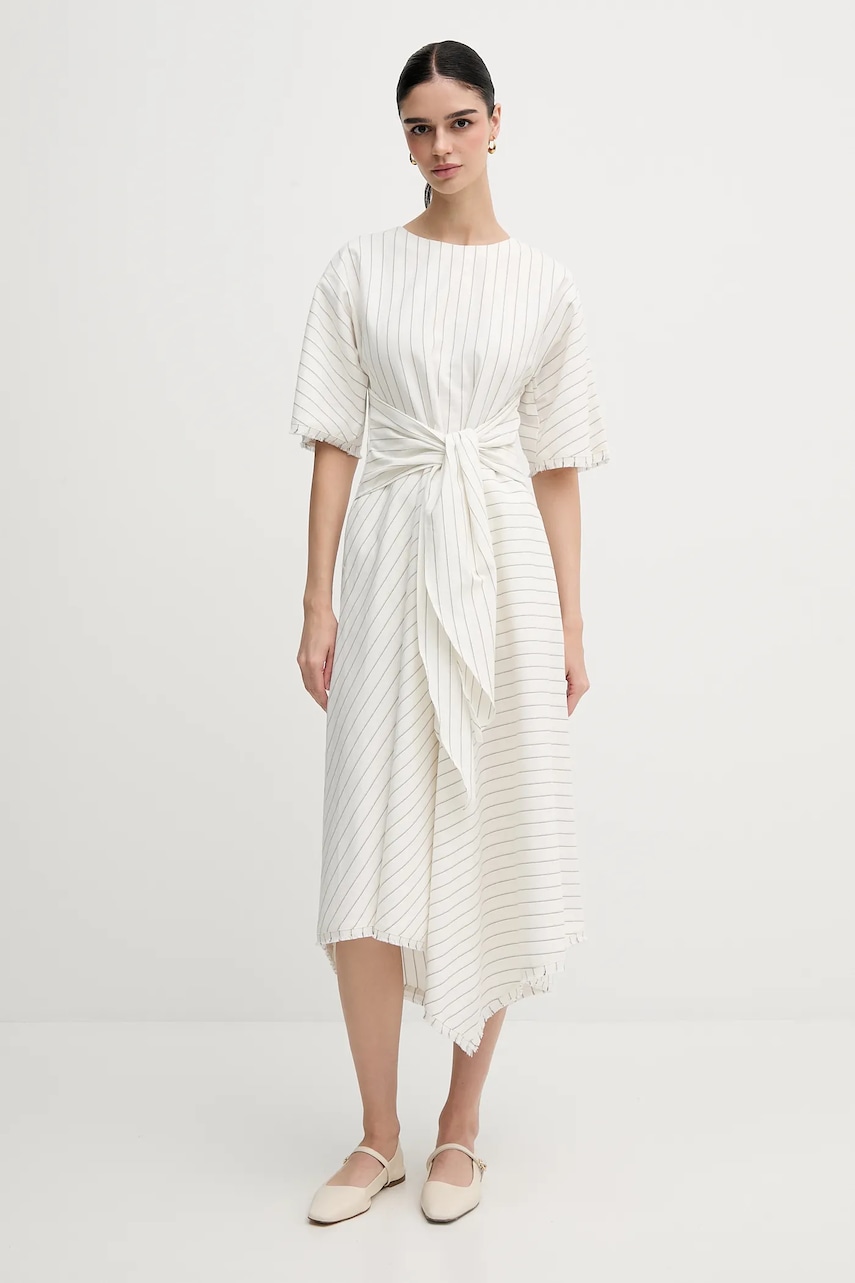 Pedro del Hierro rochie din amestec de in culoarea bej