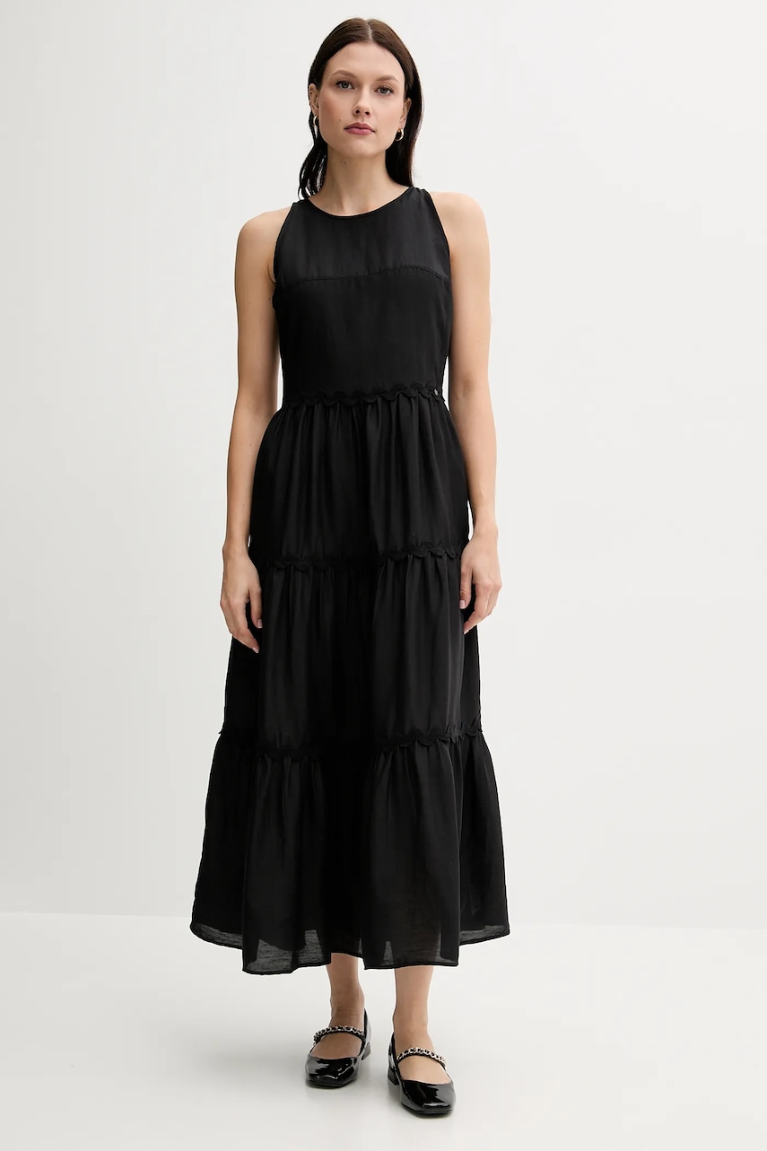 Pedro del Hierro rochie din amestec de in culoarea negru