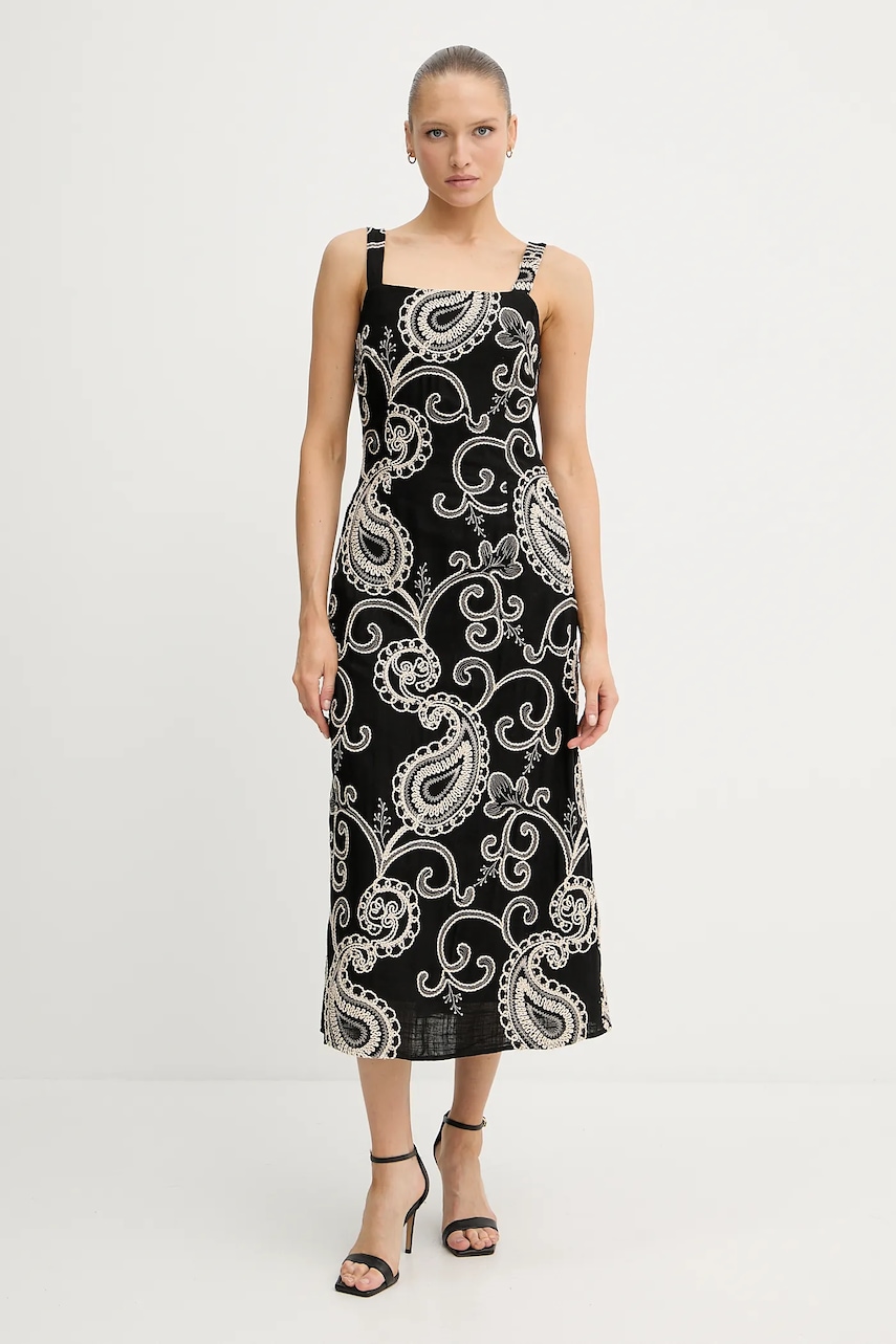 Pedro del Hierro rochie din amestec de in culoarea negru