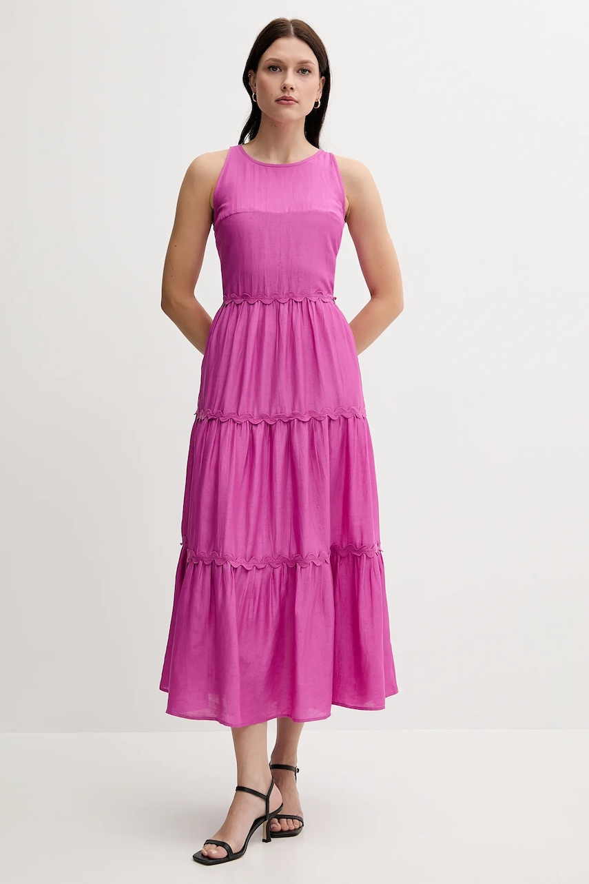 Pedro del Hierro rochie din amestec de in culoarea roz