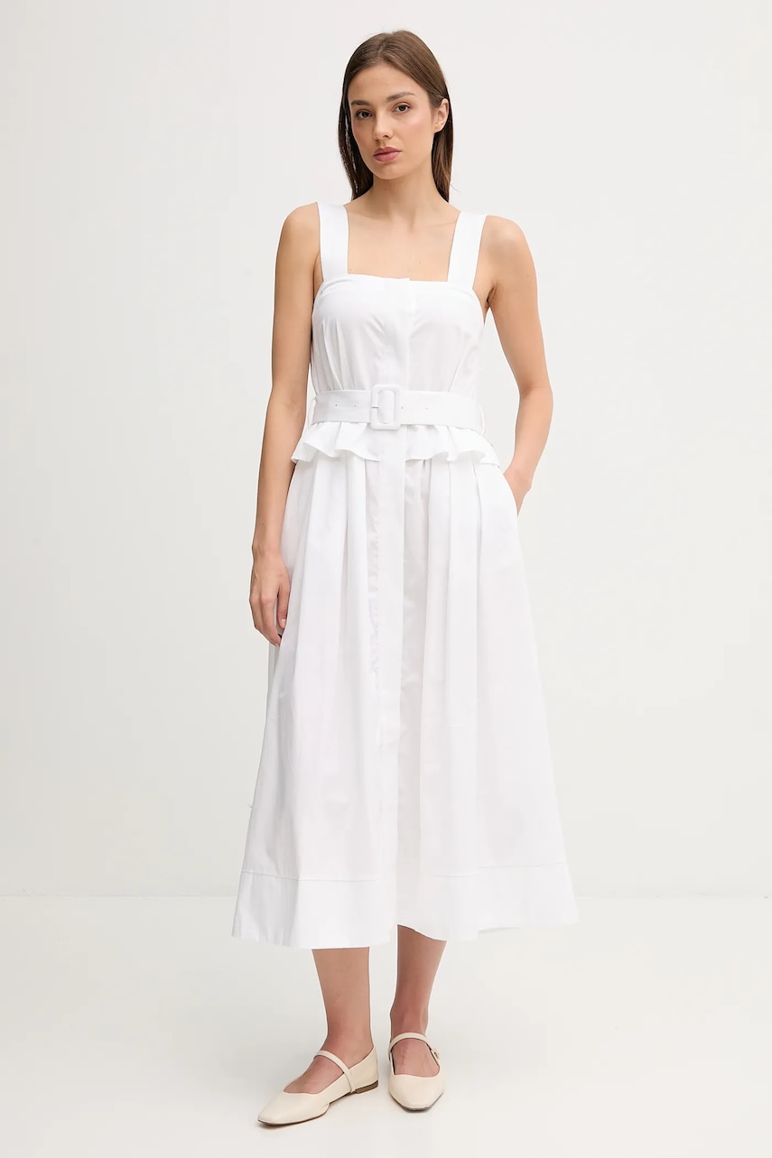 Pedro del Hierro rochie din bumbac culoarea alb