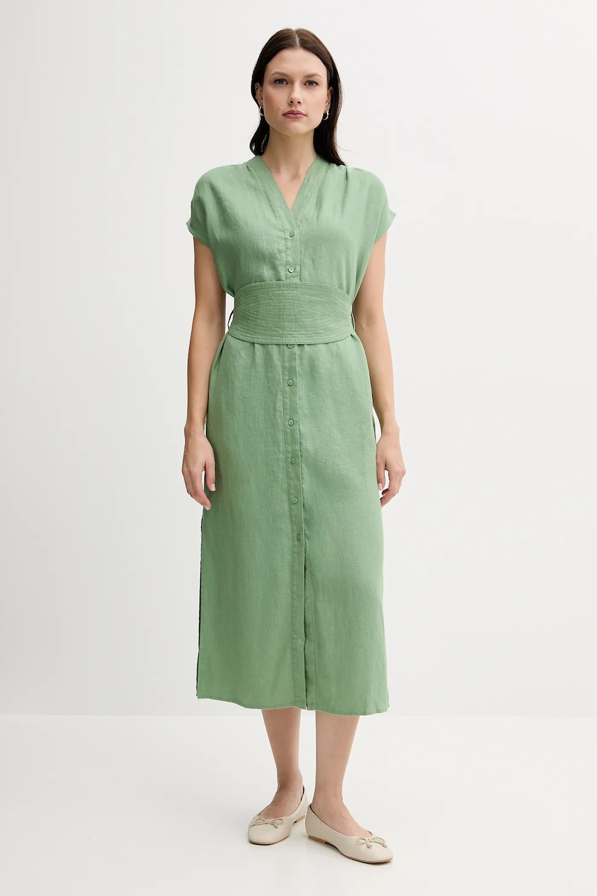 Pedro del Hierro rochie din in culoarea verde