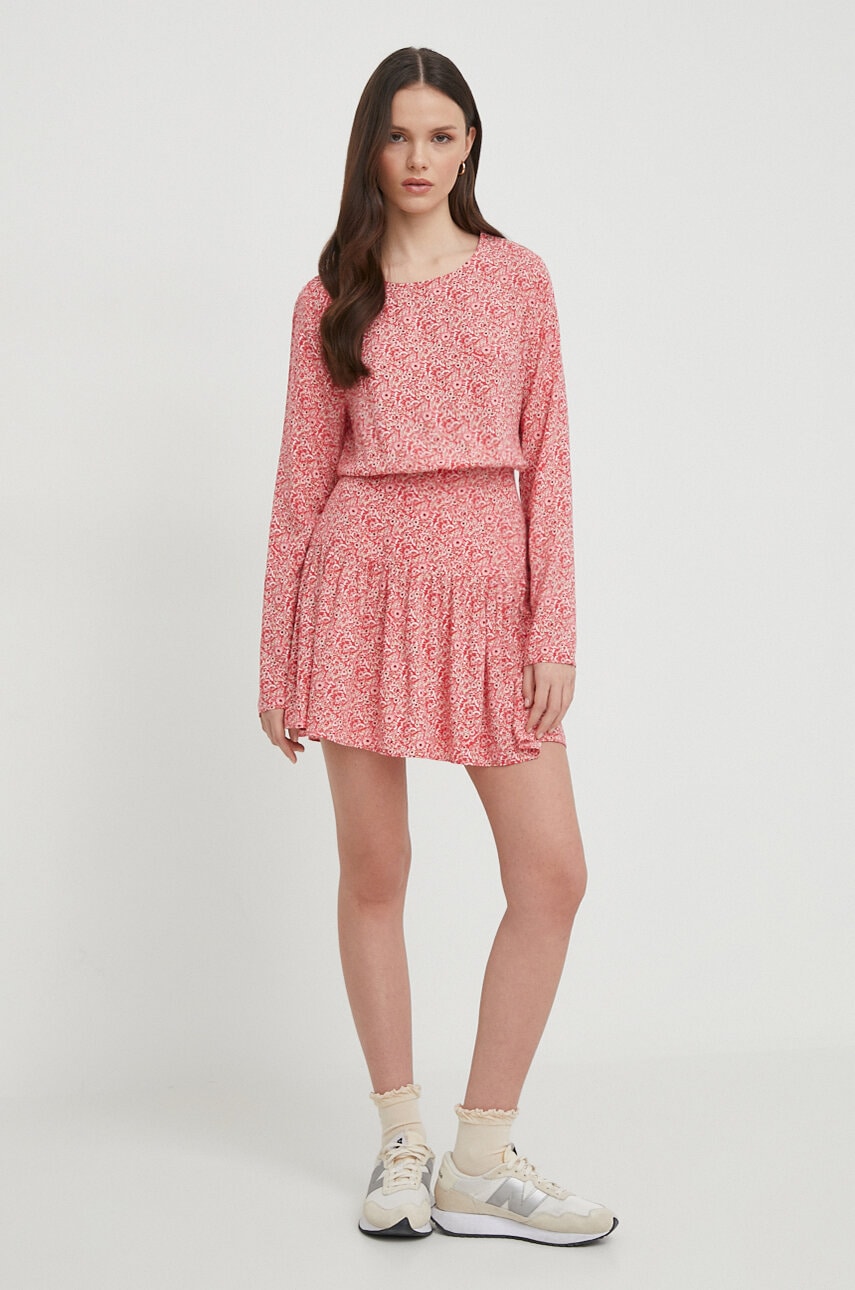 Pepe Jeans rochie BRITNEY culoarea rosu