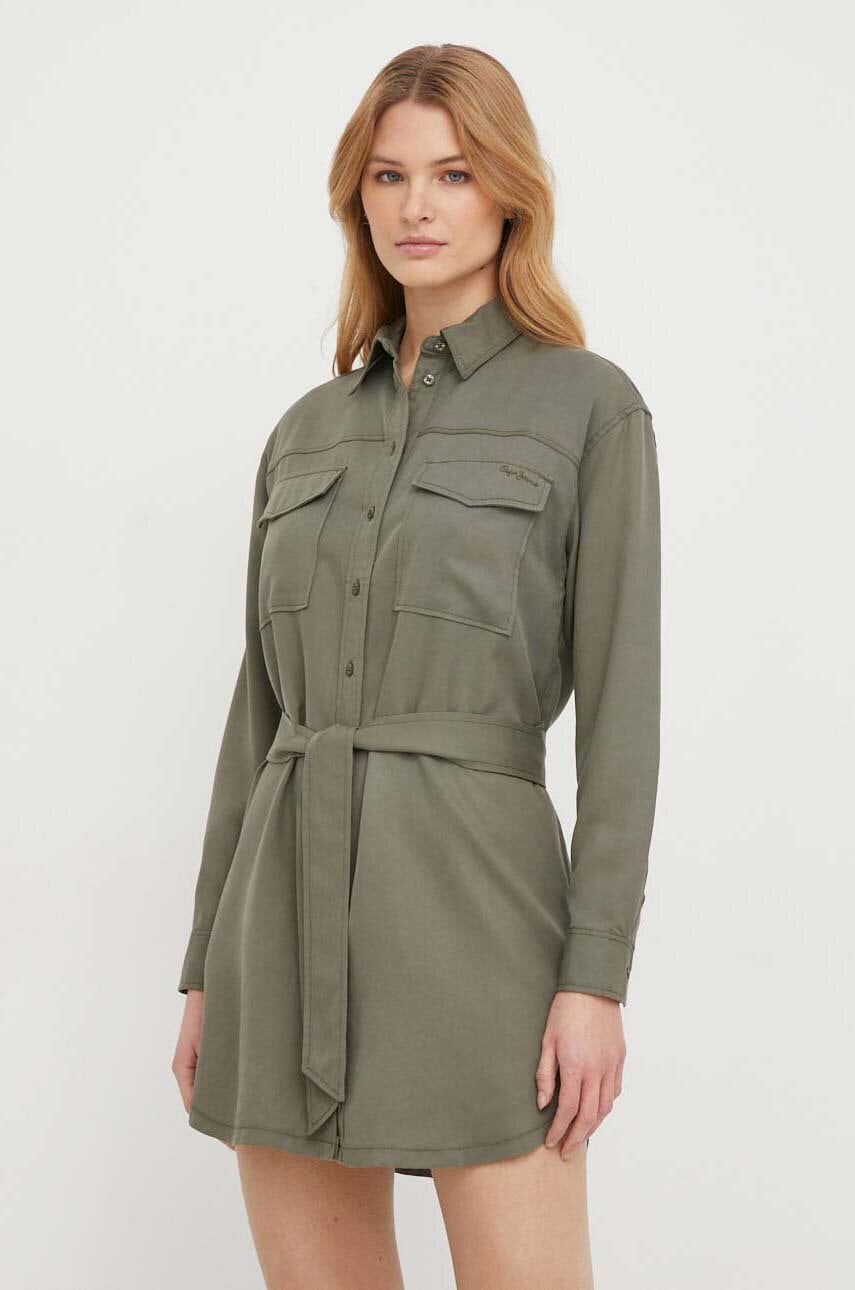Pepe Jeans rochie Beate culoarea verde