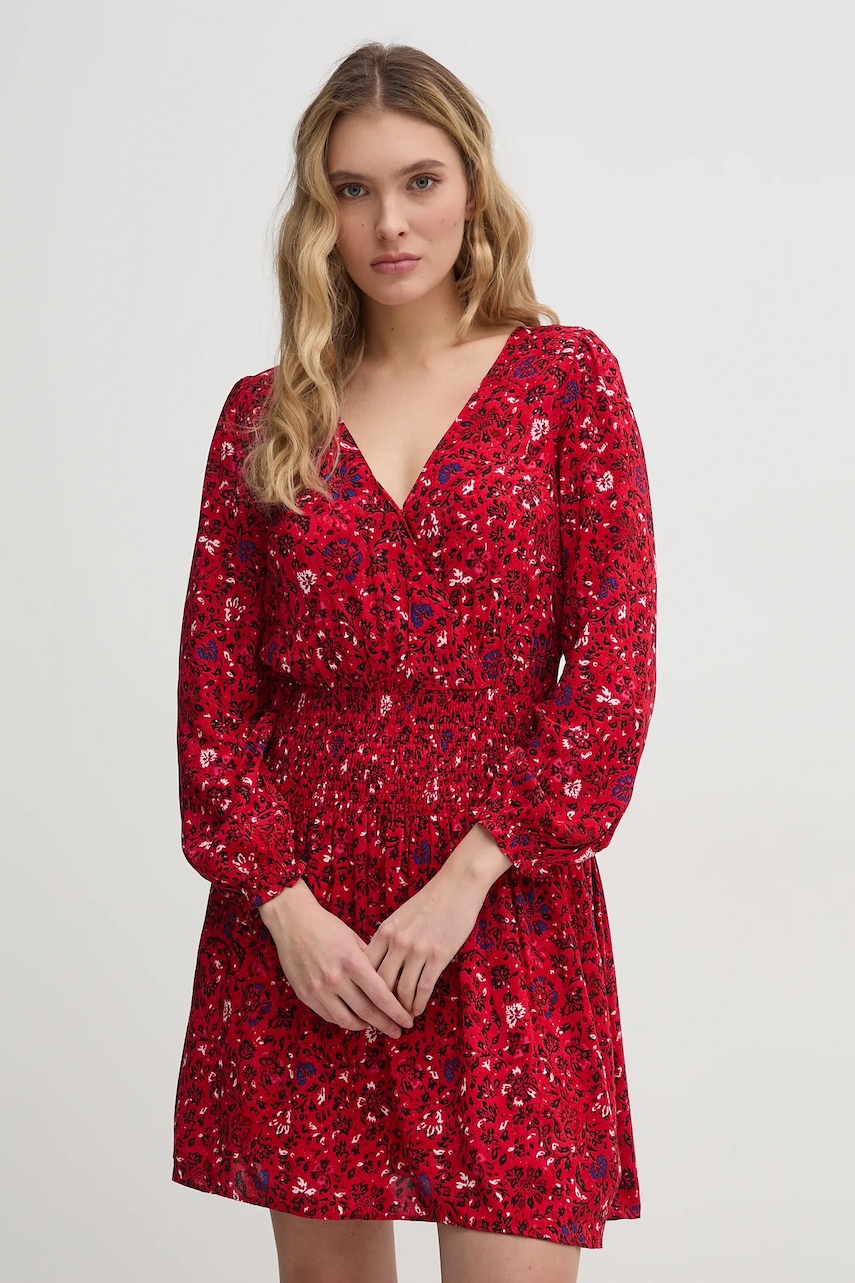 Pepe Jeans rochie CECILE culoarea rosu