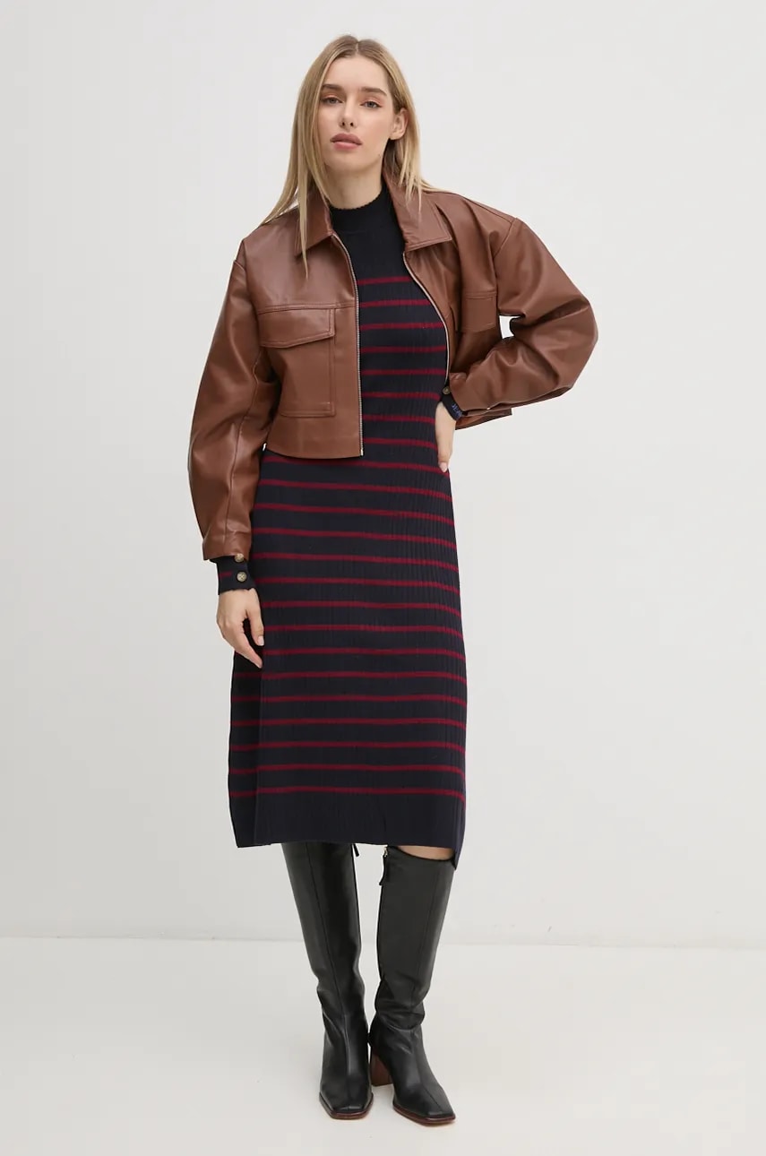 Pepe Jeans rochie HARLEM DRESS culoarea bleumarin