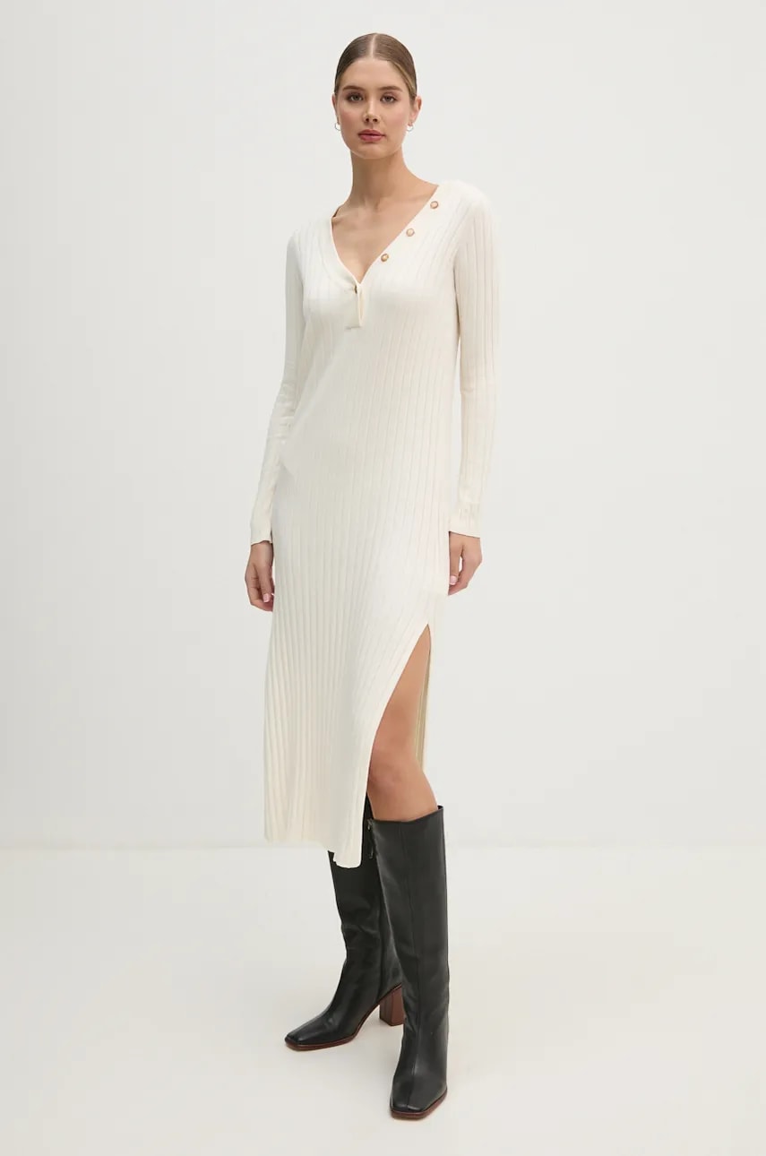 Pepe Jeans rochie IZABEL DRESS culoarea bej