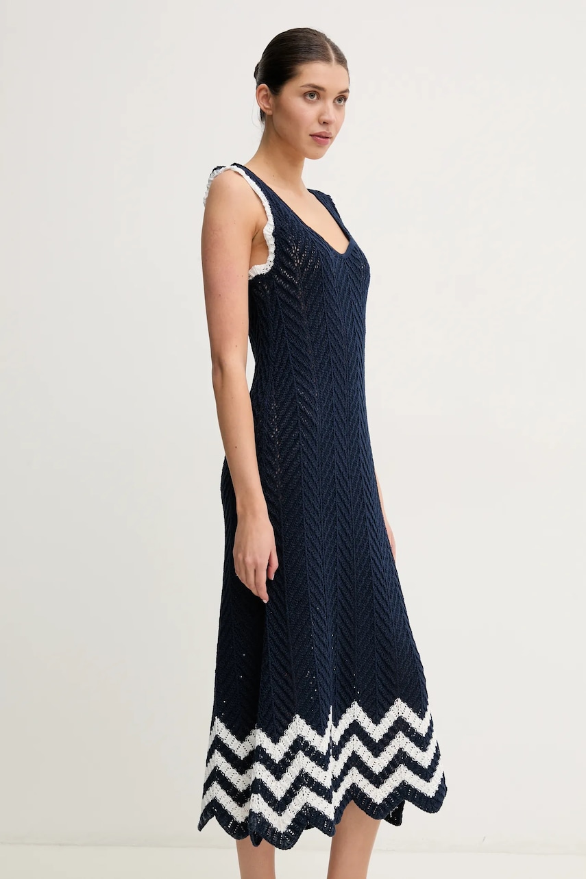 Pepe Jeans rochie OLLIE DRESS culoarea bleumarin