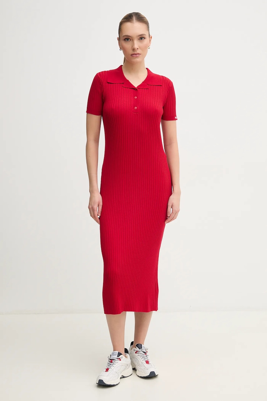 Pepe Jeans rochie PATRICIA culoarea rosu