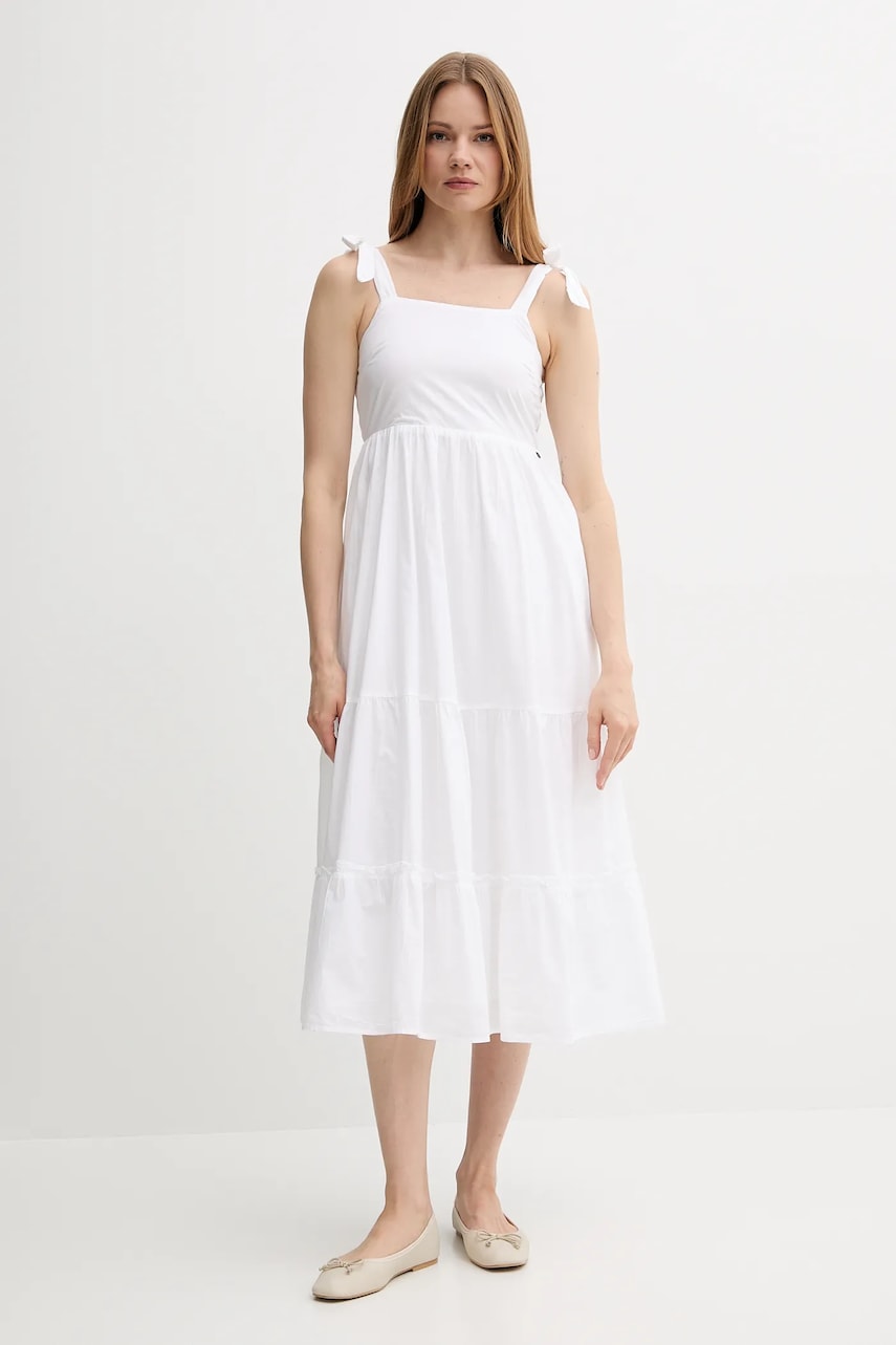 Pepe Jeans rochie culoarea alb