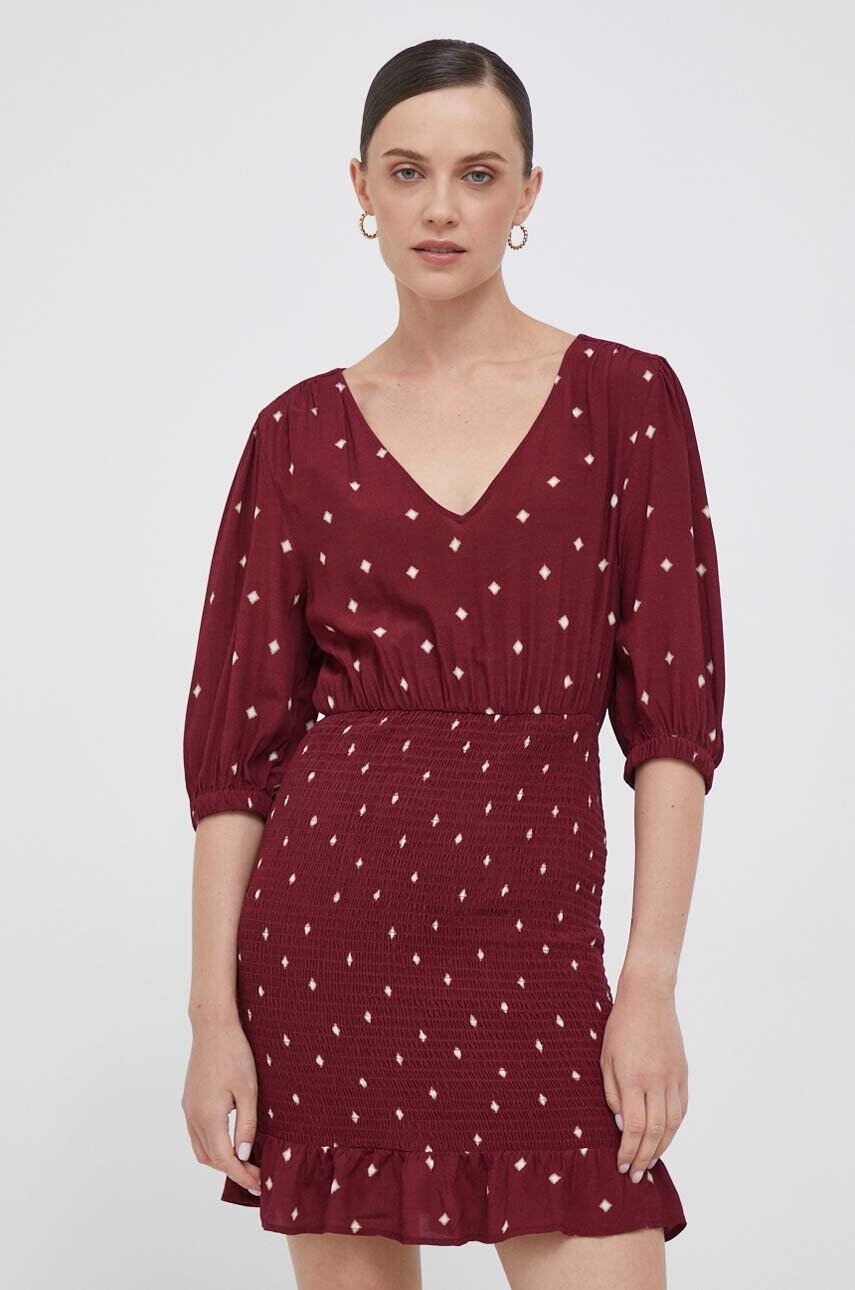 Pepe Jeans rochie culoarea bordo