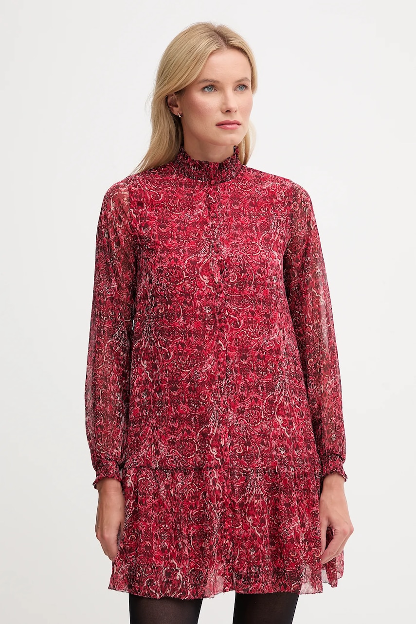 Pepe Jeans rochie culoarea roșu